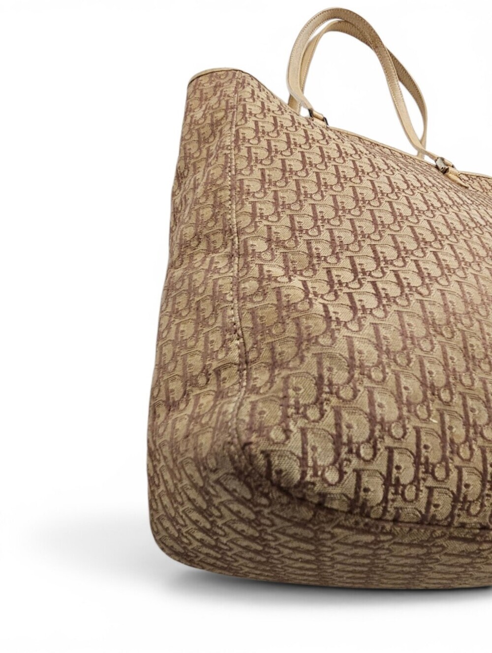 Dior Trotter Diorissimo Monogram Canvas And Leather Tote Bag In Brown And Tan - Picture 6 of 16